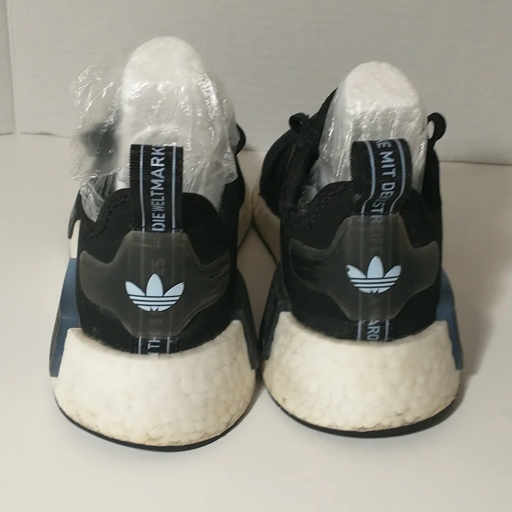 Adidas NMD R1‎ PrimeBlue, Size 6, Black White And Blue
